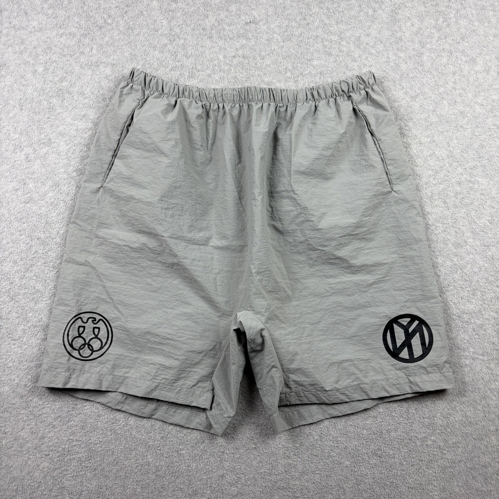 Yeezy YZY Gosha Shorts Size 2 Light Gray Nylon FW24 Vultures Drawstring
